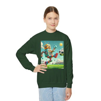 Kickoff Bot! Youth Crewneck Sweatshirt – Action, Energy & Game-Day Fun