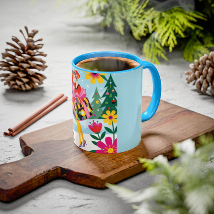 🌸🎄 Christmas In The Winter Garden Colorful Mug – Whimsical Holiday Fantasy