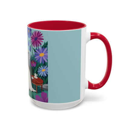 The Lady Of The Garden Tea Colorful Mugs – Art Deco Floral Elegance