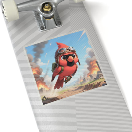 🐦✈️ The Cardinal Dive Bomber Kiss-Cut Sticker – Bold Flight & Fearless Adventure