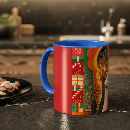 ❤️ The Lady Of The Candlelit Christmas Alcove Colorful Mug – Art Deco Holiday Elegance