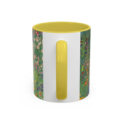 Farm Garden with Sunflowers by Gustav Klimt Colorful Mugs (11oz, 15oz)