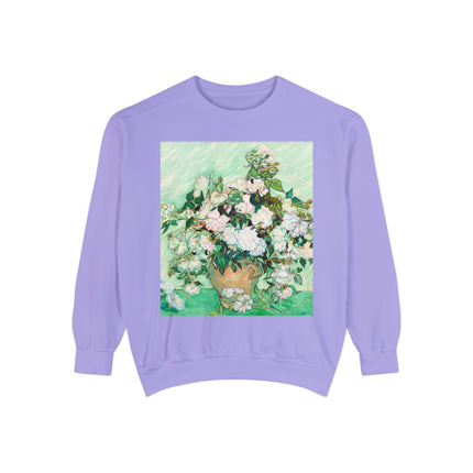 Roses by Vincent Van Gogh Unisex Garment-Dyed Sweatshirt