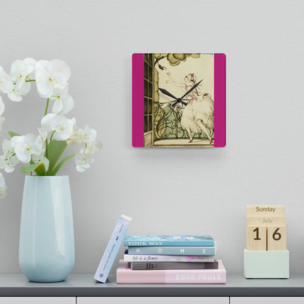 Sur talons rouges (On Red Heels) pl 02 by Gerda Wegener Acrylic Wall Clock, Round and Square
