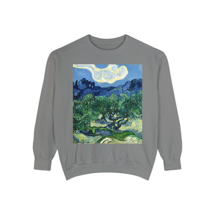 Olive Trees by Vincent Van Gogh Garment-Dyed Sweatshirt