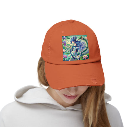 Fairy of the Koi Pond Unisex Distressed Cap