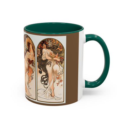 The Seasons by Alphonse Maria Mucha Colorful Mugs (11oz, 15oz)