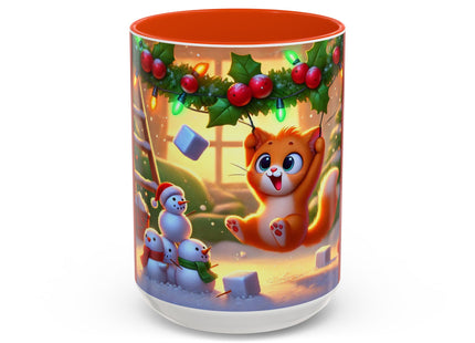 Naughty or Nice Kitten Christmas Colorful Mugs (11oz, 15oz)