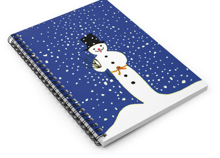 Snowman in Falling Snow Spiral Notebook - Ruled Line