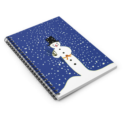 Snowman in Falling Snow Spiral Notebook - Ruled Line