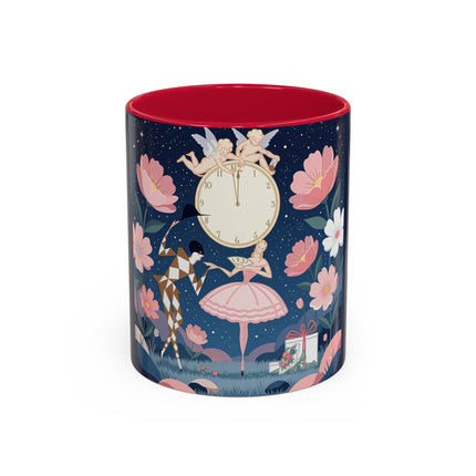 🕛🌸 Midnight Waltz Before Christmas Colorful Mug – Art Deco Holiday Fantasy