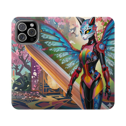 🦊🦋 Cyber Kitsune Butterfly Guardian Phone Case – Neon Magic & Digital Dreams