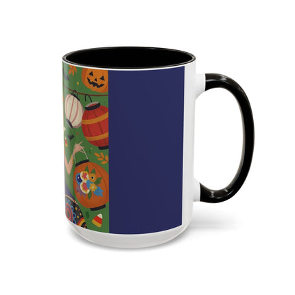 🏮🎃 The Lady Of Halloween Lanterns Colorful Mug – Colorful Art Deco Halloween Charm