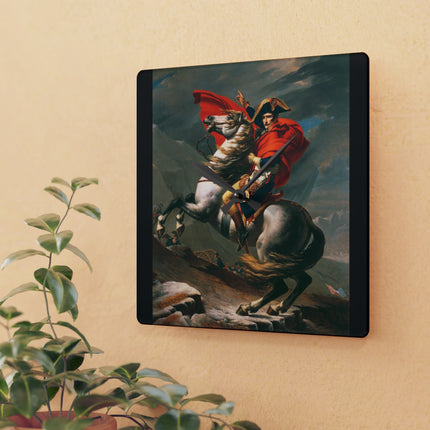 Napoleon Crossing the Alps by Jacques-Louis David Acrylic Wall Clock, Round and Square