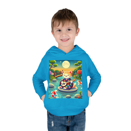 Melodic Kitten by the Koi Pond Toddler Pullover Fleece Hoodie