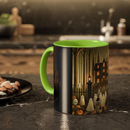 Ghostly Welcome – A Halloween Night Colorful Mugs (11oz, 15oz)