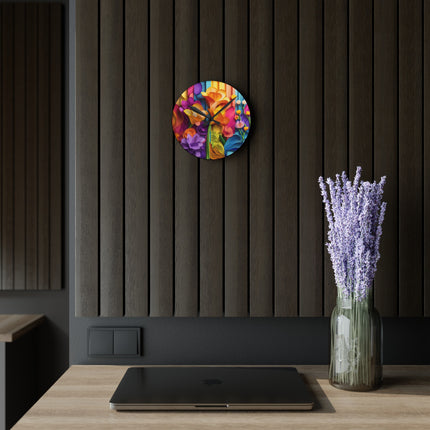 The Graceful Freesia Acrylic Wall Clock, Round and Square