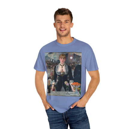 A Bar at the Folies-Bergère by Edouard Manet Unisex Garment-Dyed T-shirt