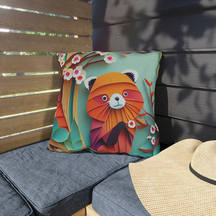 A Playful Red Panda Outdoor Pillows