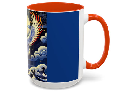 Majestic White Crane Colorful Mugs (11oz, 15oz)