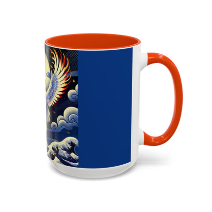 Majestic White Crane Colorful Mugs (11oz, 15oz)