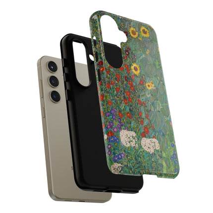 Farm Garden with Sunflowers by Gustav Klimt Phone Cases