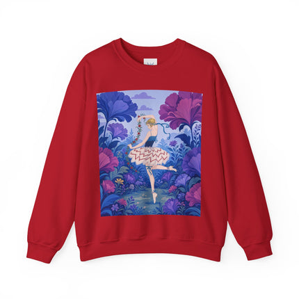 🌸🩰 The Enchanted Garden Ballet Crewneck Sweatshirt – Art Deco Floral Whimsy
