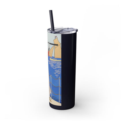Costume de Yacht by George Barbier Skinny Tumbler with Straw, 20oz