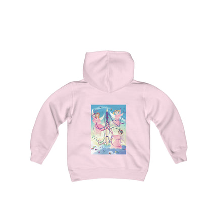 Angelic Revelry Youth Hooded Sweatshirt – A Celebration of Joy & Celestial Wonder