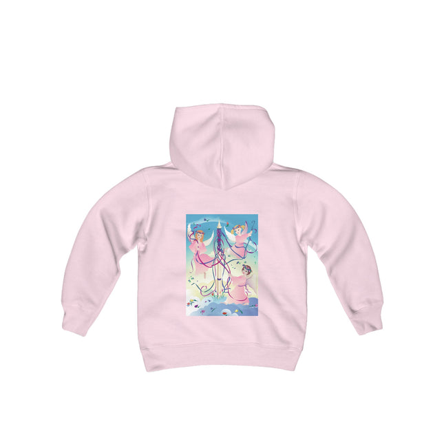 Angelic Revelry Youth Hooded Sweatshirt – A Celebration of Joy & Celestial Wonder
