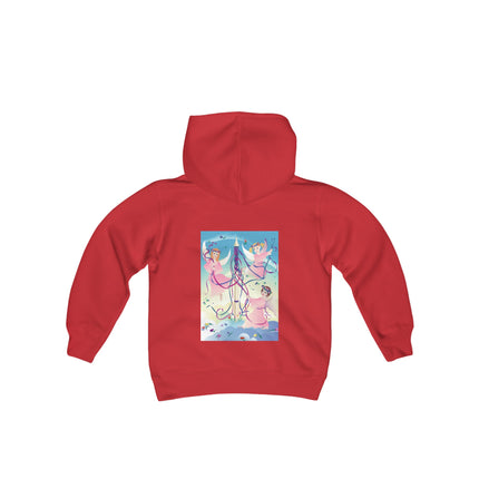 Angelic Revelry Youth Hooded Sweatshirt – A Celebration of Joy & Celestial Wonder