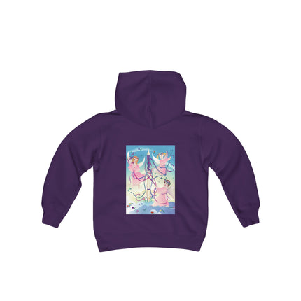 Angelic Revelry Youth Hooded Sweatshirt – A Celebration of Joy & Celestial Wonder