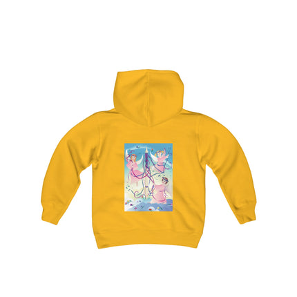Angelic Revelry Youth Hooded Sweatshirt – A Celebration of Joy & Celestial Wonder