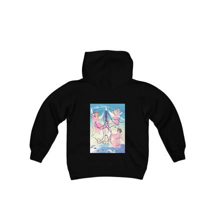 Angelic Revelry Youth Hooded Sweatshirt – A Celebration of Joy & Celestial Wonder
