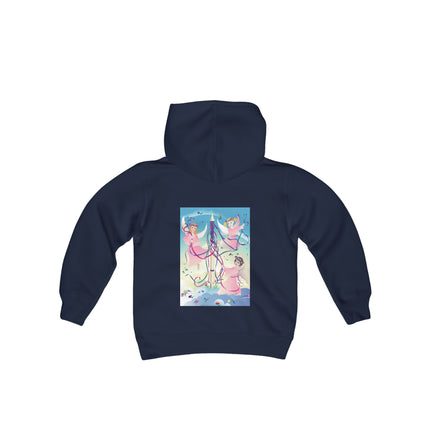 Angelic Revelry Youth Hooded Sweatshirt – A Celebration of Joy & Celestial Wonder