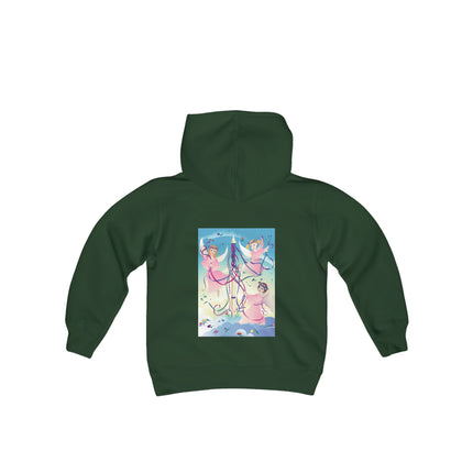 Angelic Revelry Youth Hooded Sweatshirt – A Celebration of Joy & Celestial Wonder