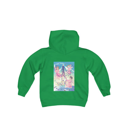 Angelic Revelry Youth Hooded Sweatshirt – A Celebration of Joy & Celestial Wonder