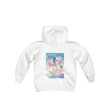 Angelic Revelry Youth Hooded Sweatshirt – A Celebration of Joy & Celestial Wonder