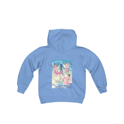 Angelic Revelry Youth Hooded Sweatshirt – A Celebration of Joy & Celestial Wonder