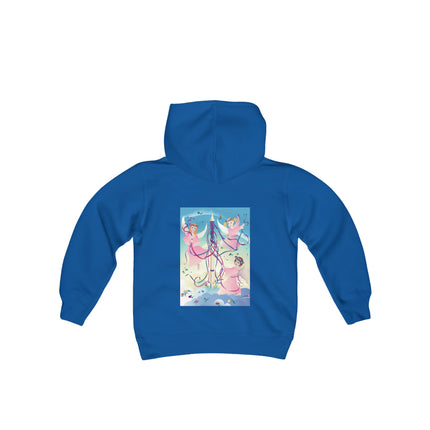 Angelic Revelry Youth Hooded Sweatshirt – A Celebration of Joy & Celestial Wonder