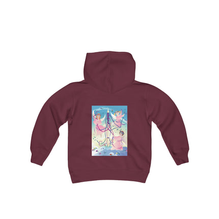 Angelic Revelry Youth Hooded Sweatshirt – A Celebration of Joy & Celestial Wonder