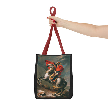 Napoleon Crossing the Alps by Jacques-Louis David Tote Bag (AOP)