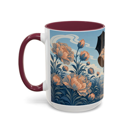 ☔🌸 The Grand Floral Journey Colorful Mug – Art Deco Travel Elegance