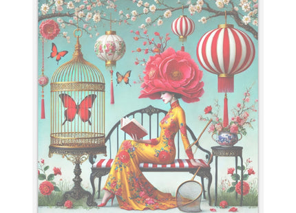 Reading In A Painted Garden Kiss-Cut Stickers (4 Sizes)