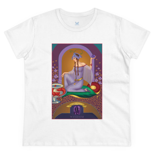 February & Amethyst (from the Gem Series) by Sofia Chiostri Women's Midweight Cotton Tee
