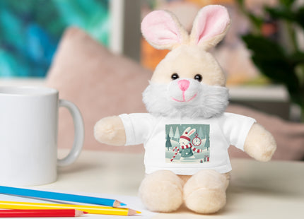Candy Cane Timekeeper Bunny Stuffed Animals with Tee