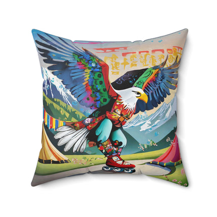 Eagle Skater Spun Polyester Square Pillow