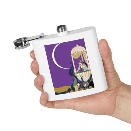Moonlit Reverie Pavilion Flask – Art Deco Elegance & Mystical Serenity