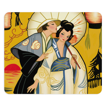 Golden Embrace Mouse Pad, Round and Rectangle