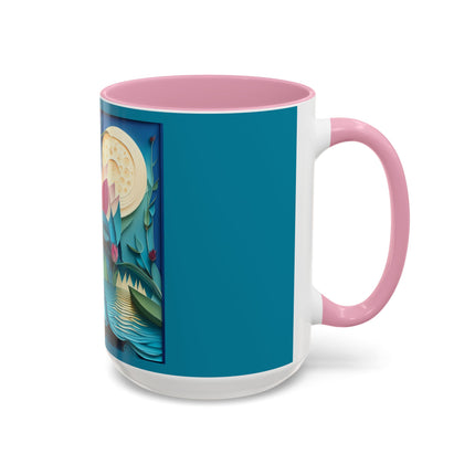 Ethereal Moonlit Lake Colorful Mugs (11oz, 15oz)